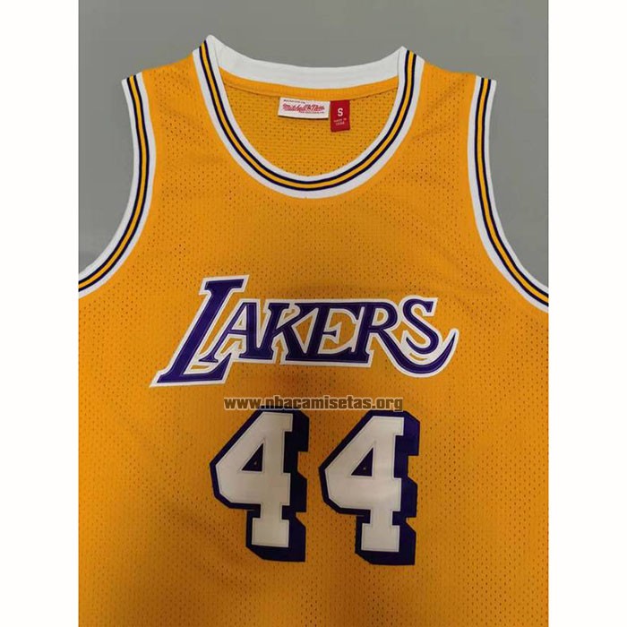 Camiseta Los Angeles Lakers Jerry West NO 44 Mitchell & Ness 1971-72 Amarillo
